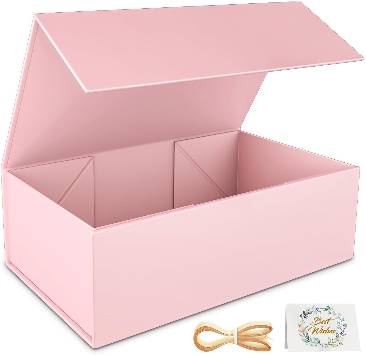 Black Gift Box, 9.5x6x3 Inch Gift boxes for Presents with Lids Magnetic Closure Rectangle Collapsible for Groomsman Proposal Box, Wedding, Christmas, Halloween, Birthday Gifts Packging