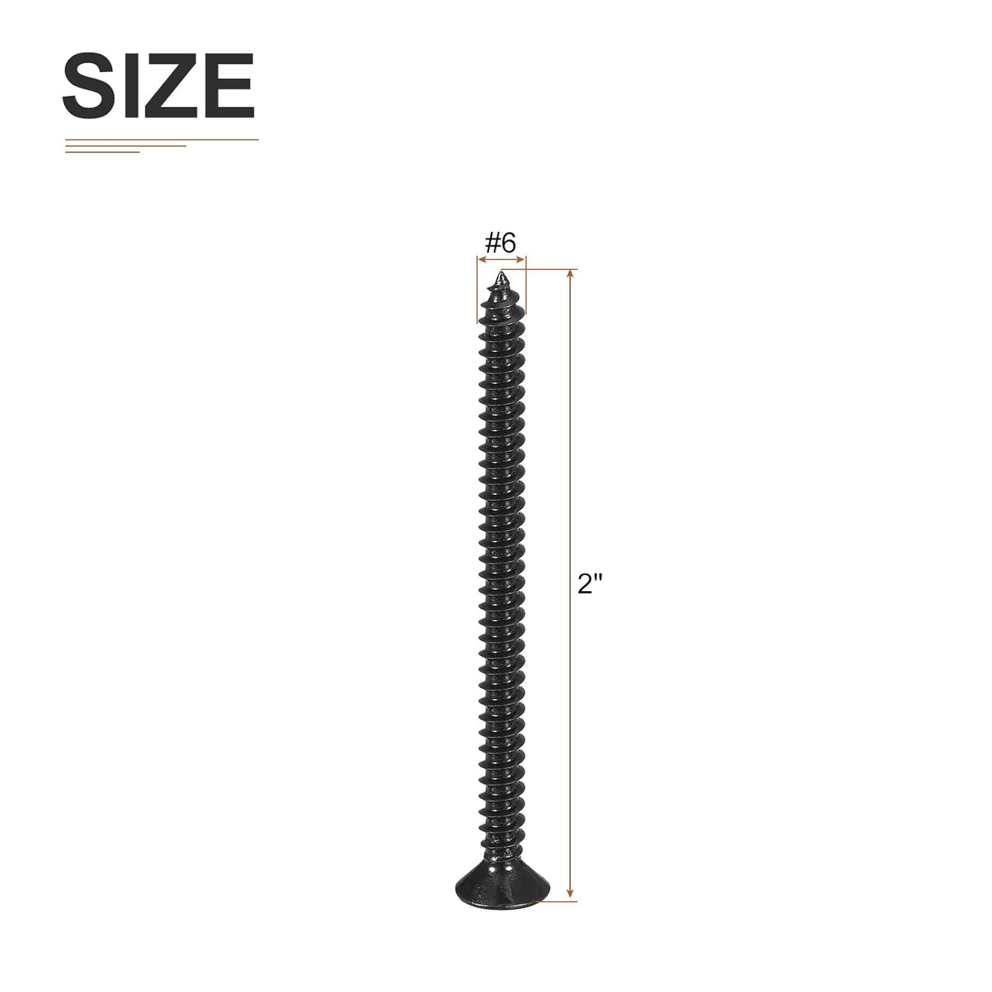 DTGN 100Pcs #6x1/2 Flat Head Wood Screws, 304 Stainless Steel Phillips Self Tapping Screws - Good for Woodworking, Furniture - Silver