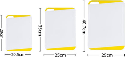 Chopping Board for Kitchen Plastic Cutting Boards Set of 3, Large Medium Small for Kitchen, Easy Grip Handle, BPA Free Dining Accessories(A)