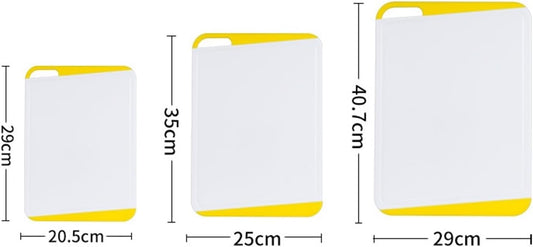 Chopping Board for Kitchen Plastic Cutting Boards Set of 3, Large Medium Small for Kitchen, Easy Grip Handle, BPA Free Dining Accessories(A)