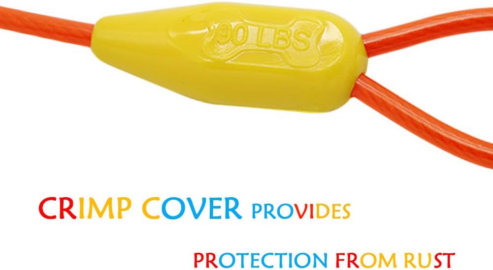 Petest 25ft Reflective Tie-Out Cable for Small Dogs Up to 35 Pounds