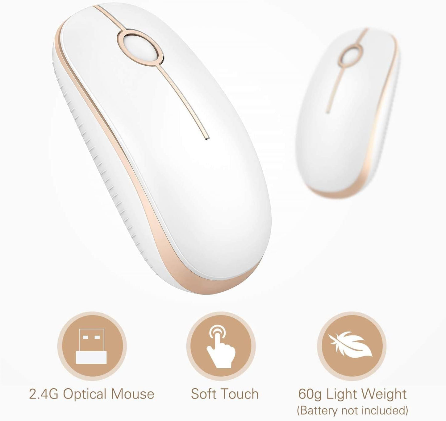 Wireless Mouse, Vssoplor 2.4G Slim Portable Computer Mice with Nano Receiver for Notebook, PC, Laptop, Computer (Sapphire Blue)