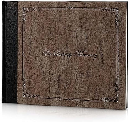 Funeral Guest Book for Memorial Service,Celebration of Life Guest Book for Funeral,Memorial Service Guest Book with 144 Pages， Brown 8X10″