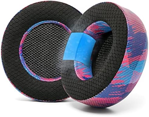 WC Freeze Virtuoso - Hybrid Fabric Cooling Gel Replacement Earpads for Corsair Virtuoso Gaming Headset, Made by Wicked Cushions, Improved Durability, Thickness and Sound Isolation | Cyan Prism