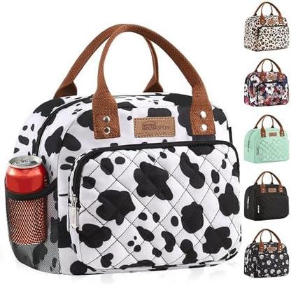 HOMESPON Lunch Bag for Woman Man Adults with Front Pocket Insulated Lunch Tote Lunch Box Container for Work Picnic or Travel(Black)