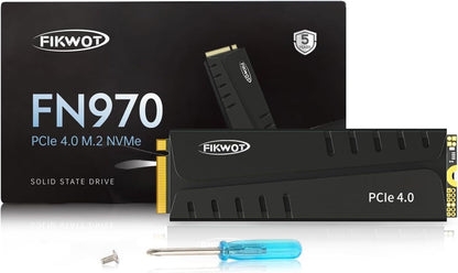 Fikwot FN970 2TB M.2 2280 PCIe Gen4 x4 NVMe 1.4 Internal Solid State Drive with Heatsink - Speeds up to 7,400MB/s, Configure DRAM Cache, Compatible PS5 Internal SSD