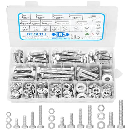Besitu 280Pcs Metric Flange Bolt Assortment, M6x1.0, M8x1.25, M10x1.5 (12mm to 30mm) Assorted Hex Bolts and Nuts Washers Kit for Automotive, 10.9 Black Zinc Galvanized