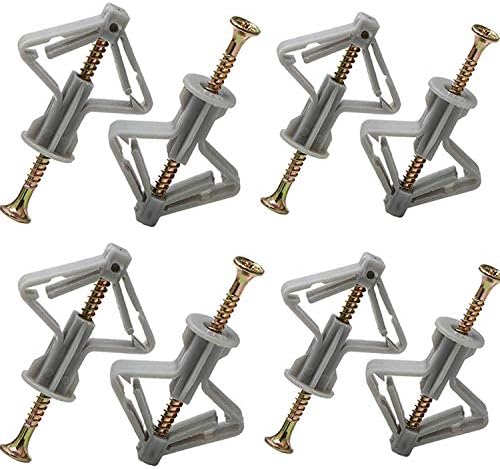Drywall Anchor kit - Hollow Wall Anchors with Screws ，self-Drilling Hollow Wall Anchor, for Drywall，Nylon - Plastic - Buildex,60pcs (Anchor 30pcs+screw 30pcs)