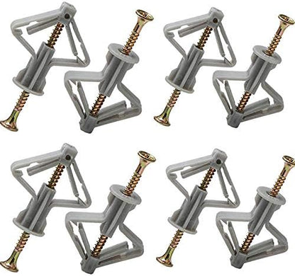Drywall Anchor kit - Hollow Wall Anchors with Screws ，self-Drilling Hollow Wall Anchor, for Drywall，Nylon - Plastic - Buildex,60pcs (Anchor 30pcs+screw 30pcs)