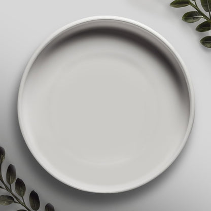 Heavy Duty Ceramic Black Plant Saucer - with Silicone Feet for Added Surface Protection - Scratch-Resistant Plant Drip Trays for Pots 8.3" at the Base or Less, Plant Plate, 7-8 Inch Plant Saucer