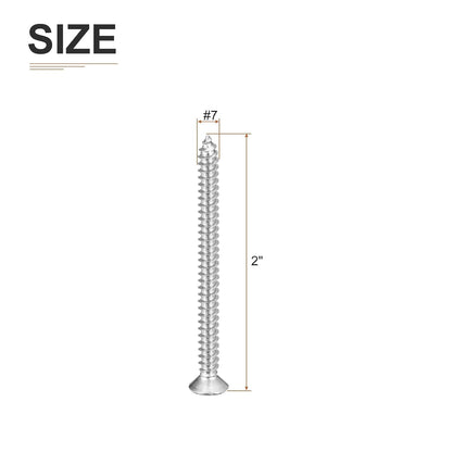 DTGN 100Pcs #6x1/2 Flat Head Wood Screws, 304 Stainless Steel Phillips Self Tapping Screws - Good for Woodworking, Furniture - Silver