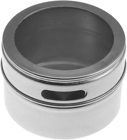 Magnetic Spice Jars Set Stainless Steel Salt And Pepper Spray Shakers Rack Seasoning Condiment Container(3pcs)