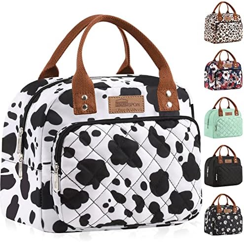 HOMESPON Lunch Bag for Woman Man Adults with Front Pocket Insulated Lunch Tote Lunch Box Container for Work Picnic or Travel(Black)