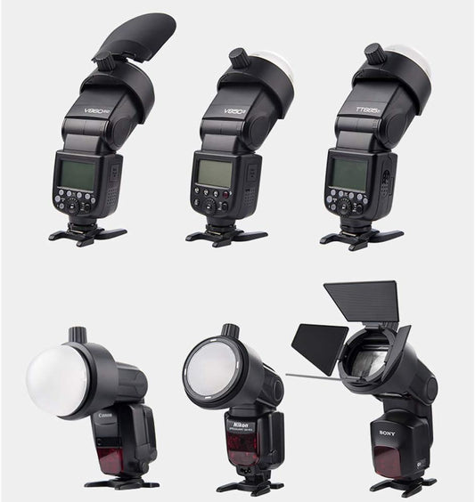 Godox S-R1 Adapter for Godox V860II, V850II, TT685, and TT600 Series Flashes, Compatible for AK-R1 Round Head Accessories - PuriLite