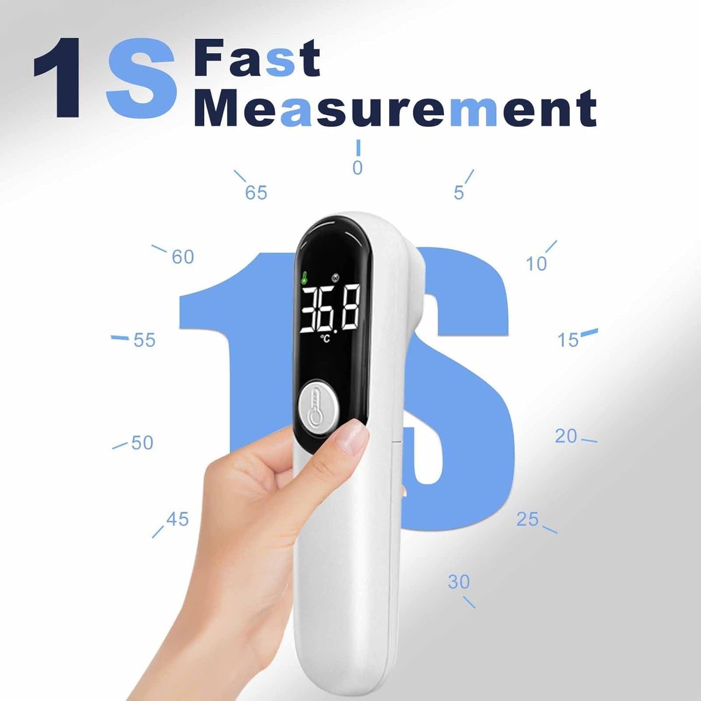 Digital Infrared Thermometer for Adults and Kids with Fever Alarm, Large LED Digits, High Accuracy, 1s Fast Result Accurate Reading Baby Thermometer