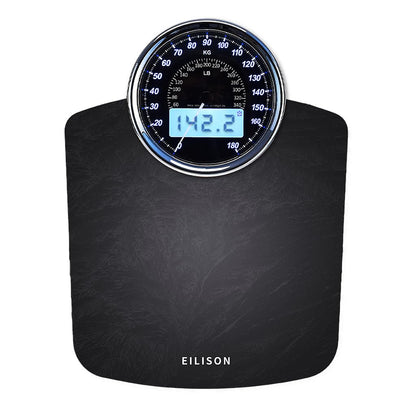EILISON Highly Advance 2-in-1 Digital & Analog Weighing Scale for Body Weight-400lbs, 4 High Precison GX Sensor Accurate, Thick Tempered Glass, Extra Large Display (White)