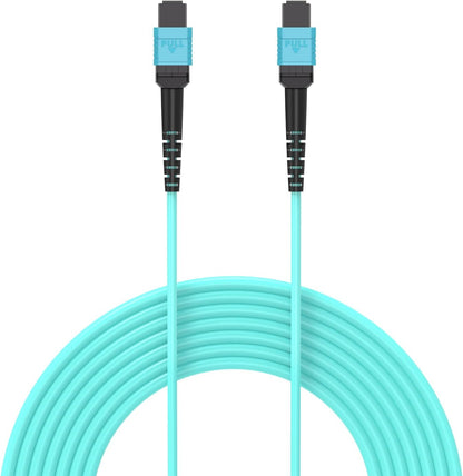 Jeirdus MPO-MPO Patch Cord, OM3 Multimode Fiber, 8-core Fiber for QSFP+ Transceivers, 30-Meter(100ft) 8 Strands