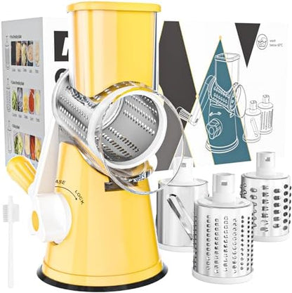 Purilite Select Rotary Cheese Grater with 3 Stainless Steel Blades