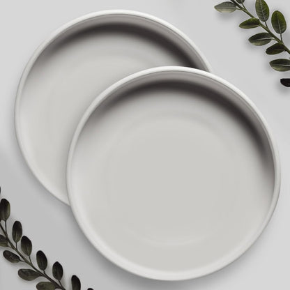 Heavy Duty Ceramic Black Plant Saucer - with Silicone Feet for Added Surface Protection - Scratch-Resistant Plant Drip Trays for Pots 8.3" at the Base or Less, Plant Plate, 7-8 Inch Plant Saucer