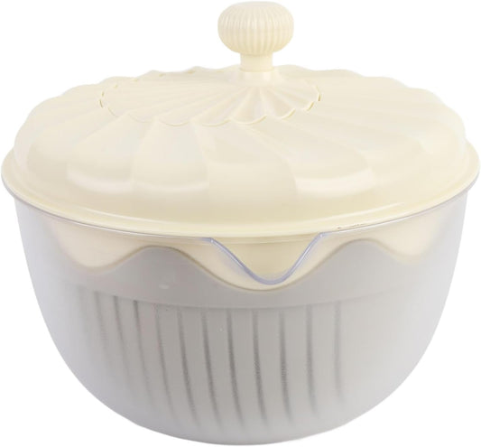 Salad Spinner High Efficiency Multifunctional Vegetable Washer and Salad Chopper for Home (Beige) - PuriLite