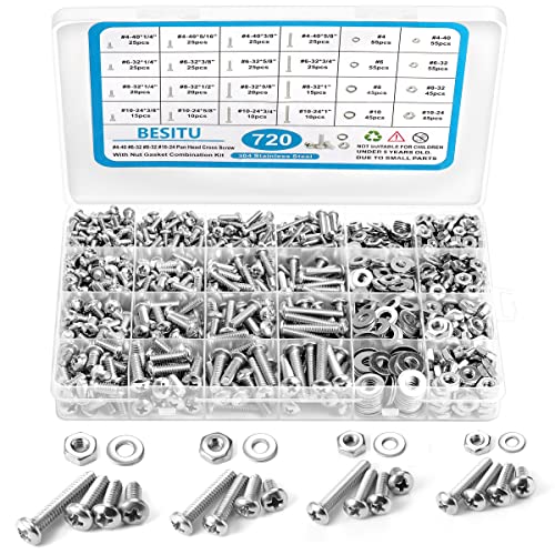 1705 Pcs Machine Screw Assortment Kit, M2 M3 M4 M5 Metric Bolts and Nuts Kit with Lock and Flat Washers, Hex Button Head 10.9 Alloy Steel Cap Screw Set with Allen Wrench