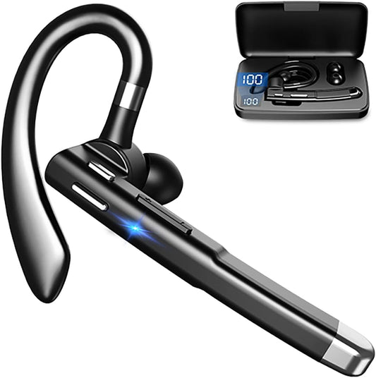 Bluetooth Headset V5.1, Bluetooth Earpiece for Cell Phones with Mic Noise Cancelling, Waterproof Hands-Free Earphones Wireless Headphone, for Business/Office/Driving Compatible with Android/iPhone