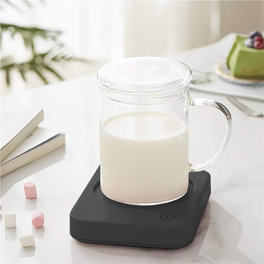 VOBAGA 4 Hours Auto Shut-Off Coffee Warmer Plate for Office Home Desk Use with 3 Temperature Settings, 20watt Electric Cup Warmer for Cocoa,Tea, Water, Milk, (No Cup)