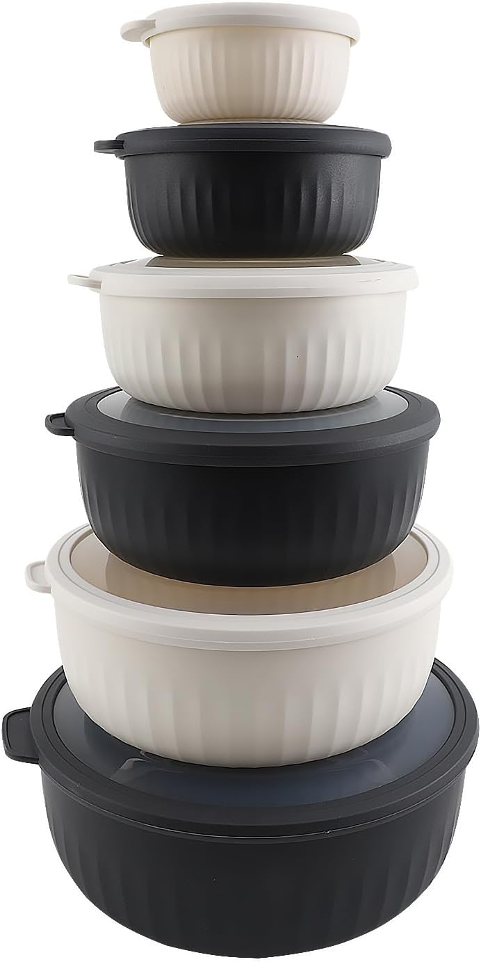 COOK WITH COLOR Prep Bowls with Lids- 8 Piece Nesting Plastic Small Mixing Bowl Set with Lids (Teal Ombre)