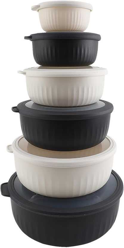 COOK WITH COLOR Prep Bowls with Lids- 8 Piece Nesting Plastic Small Mixing Bowl Set with Lids (Teal Ombre)