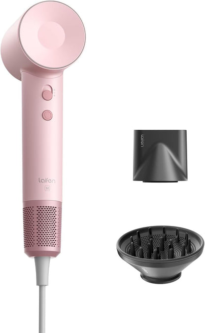 Laifen Hair Dryer SE, Blow Dryer with Diffuser & Nozzle for Curly Hair, 200M Ionic Hair Dryer with 105,000 RPM Low Noise Brushless Motor for High-Speed Drying, for Travel & Home 2024 Upgraded (Purple)
