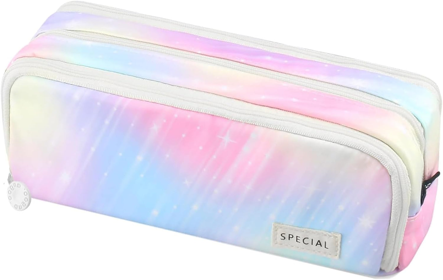 Big Capacity Pencil Case, OLIYuMi 3 Compartment Pencil Pouch Pencil Bag Storage Box Stationery Organizer Makeup Bag with Zipper Closure for Student Office College Boys and Girls (Pink)