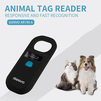Pet Microchip Scanner | 15-Digit RFID Animal Chip Reader with Rechargeable Battery, USB Connectivity and Backlit Display