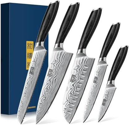 HOSHANHO Fillet Knife 7 Inch, Razor Sharp Boning Knife for Meat Poultry Chicken Cutting, Japanese High Carbon Powder Steel Fish Knife with Flexible Blade and Pakkawood Handle