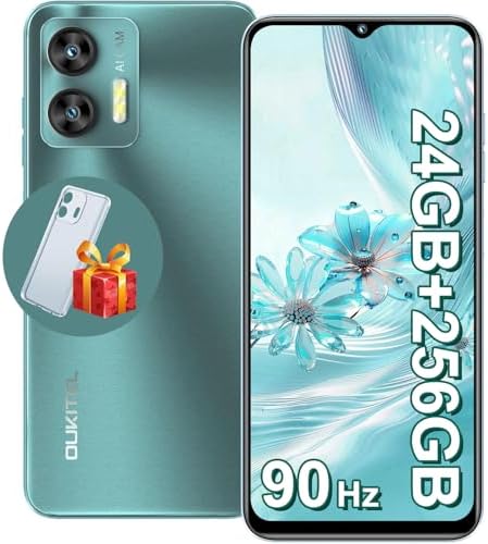 OUKITEL C36 Smartphone, Unlocked Cell Phone Canada, Android 14 Phone, 16GB+256GB/TF 1TB Expandable, 6.56'' HD+ Large Screen, 5150mAh, 4G Sim 3 Card, Fingerprint/Face Unlock Telephone, GPS