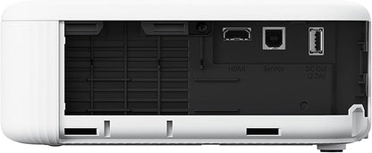Epson EpiqVision Flex CO-FH02 Full HD 1080p Smart Streaming Portable Projector, 3-Chip 3LCD, 3,000 Lumens Colour/White Brightness, Android TV, Bluetooth, 300-Inch Home Entertainment/Work - White