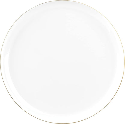 PLASTICPRO [30 Pack 10.7'' Christmass Green Plastic Party Plates Edge Collection Premium heavyweight Elegant Disposable Tableware Dishes