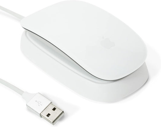 Ascrono - Charging Station Compatible with Apple Magic Mouse 2 - White - Perfect Accessories | Usable As Charging Dock, Stand & Charger | Includes 5ft (1.5m) USB-A Cable | Lightning Connector