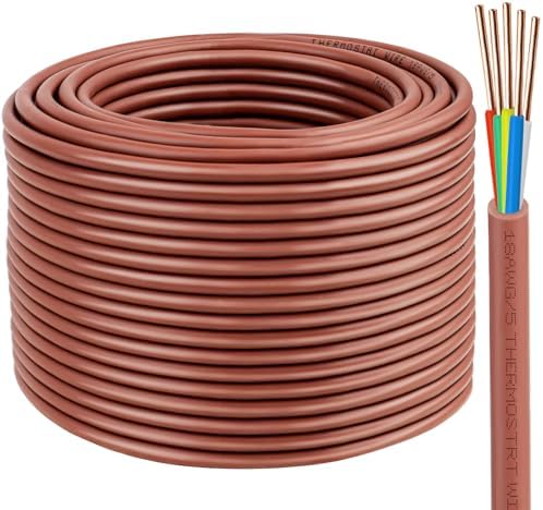 XRDS -RF 18/5 Thermostat Wire - 75 Feet, 5 Conductor Thermostat Cable for HVAC Heating and Cooling - 18 AWG Copper Wire