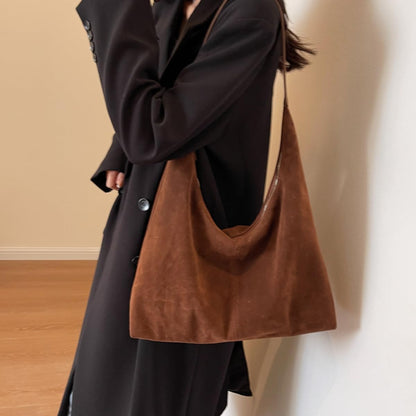 Purilite Select | Retro Faux Suede Hobo Bag | Fall/Winter Shoulder Bag 2025 | Trendy Office, Travel & Work Purse