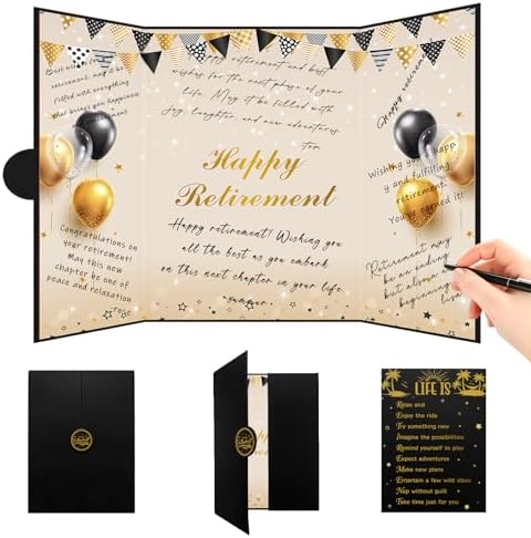 Roetyce Retirement Party Decorations, Funny Retirement Guest Book Alternative, Hapyy Retirement Decorations, Best Retirement Gifts for Women Men, Retirement Signature Board Book, Jumbo Retirement Card