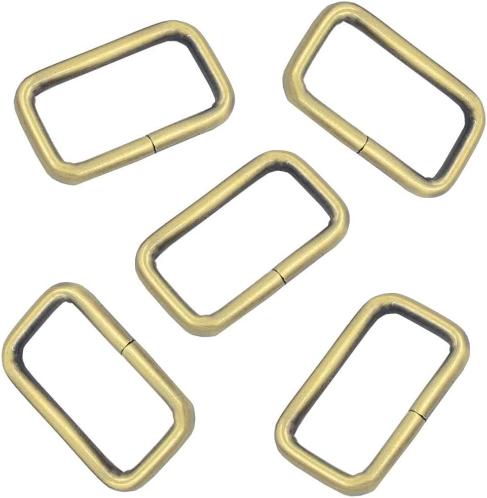 100PCS 1 inch Rectangle Ring Buckles Adjuster Square Buckle for Hardware Bags Hand DIY Accessories (Silver)