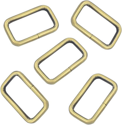 100PCS 1 inch Rectangle Ring Buckles Adjuster Square Buckle for Hardware Bags Hand DIY Accessories (Silver)