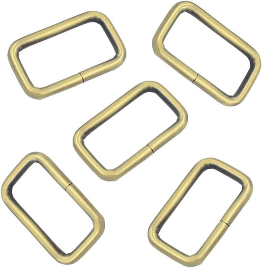 100PCS 1 inch Rectangle Ring Buckles Adjuster Square Buckle for Hardware Bags Hand DIY Accessories (Silver)