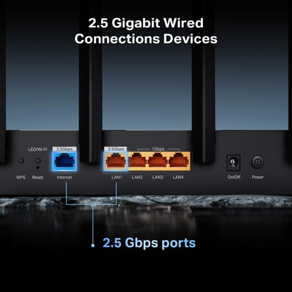 TP-Link Dual-Band BE3600 Wi-Fi 7 Router (Archer BE230) - 4-Stream 3.6 Gbps, 2×2.5G + 3×1G Ports, USB 3.0, 2.0 GHz Quad Core, 6 Antennas, VPN Clients & Server, EasyMesh, HomeShield, MLO, Private IOT
