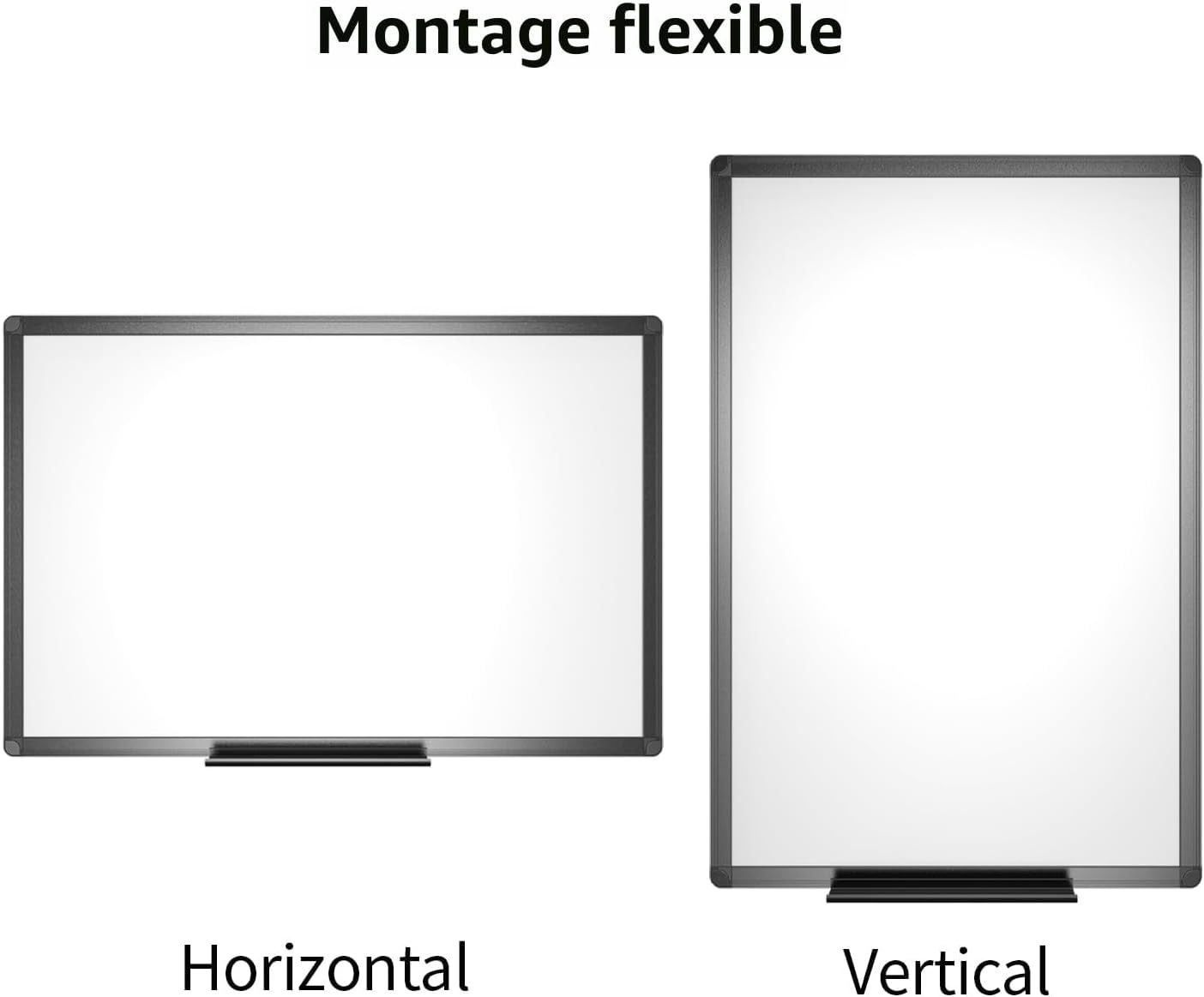 VIZ-PRO Tableau blanc magnétique effaçable à sec, 91,4 x 61 cm, cadre en aluminium noir