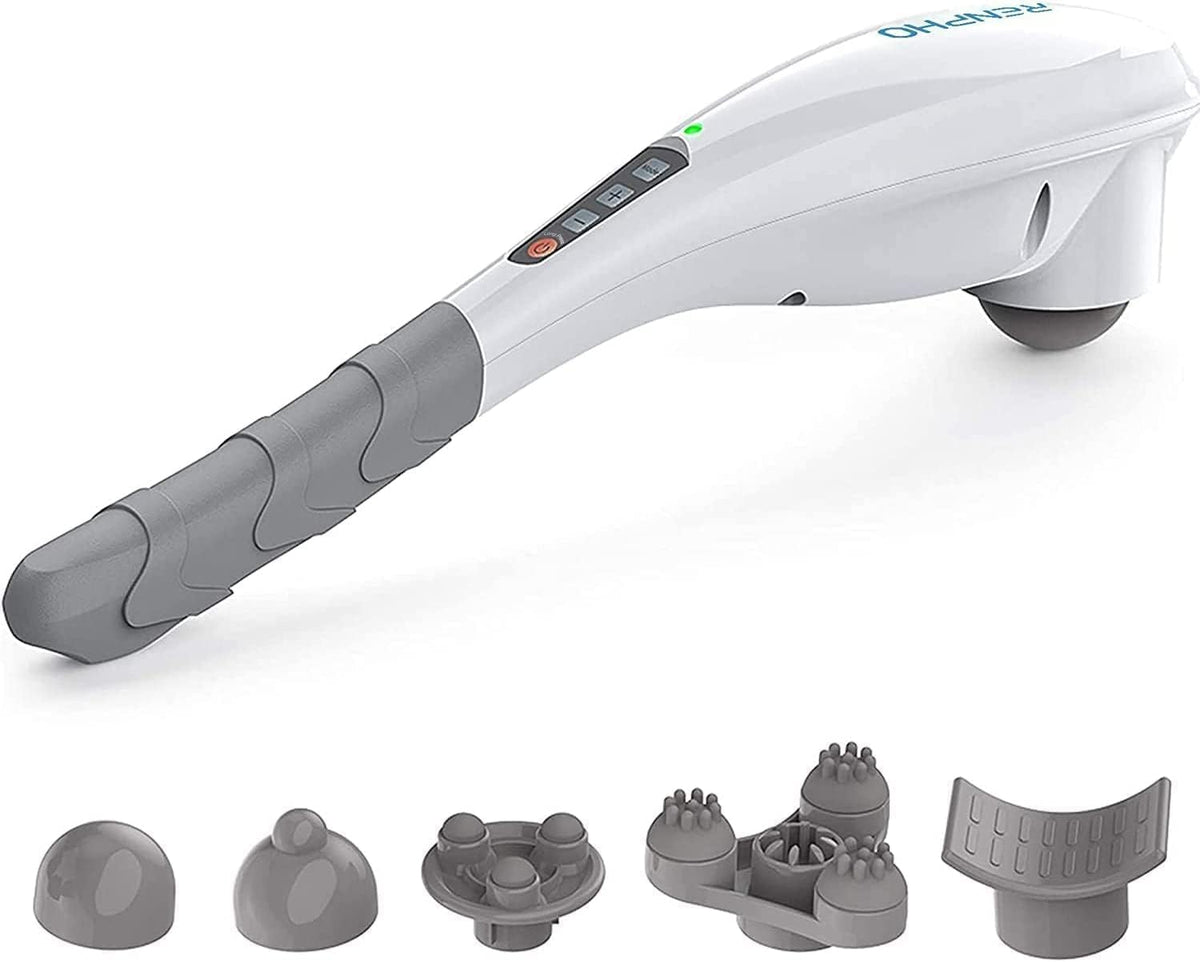 RENPHO Rechargeable Hand Held Massager, Cordless Electric Back Massager for Neck, Shoulder, Foot, Leg, Calf, Gifts for Women Men