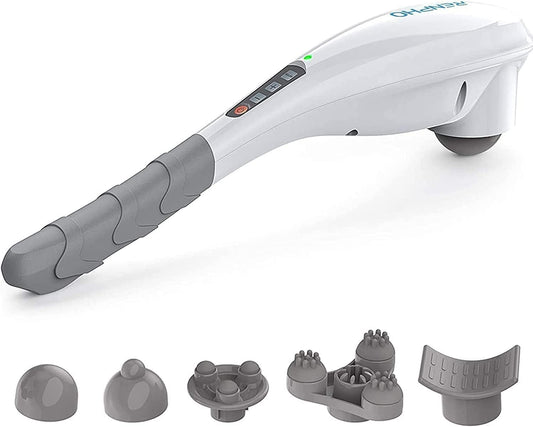 RENPHO Rechargeable Hand Held Massager, Cordless Electric Back Massager for Neck, Shoulder, Foot, Leg, Calf, Gifts for Women Men