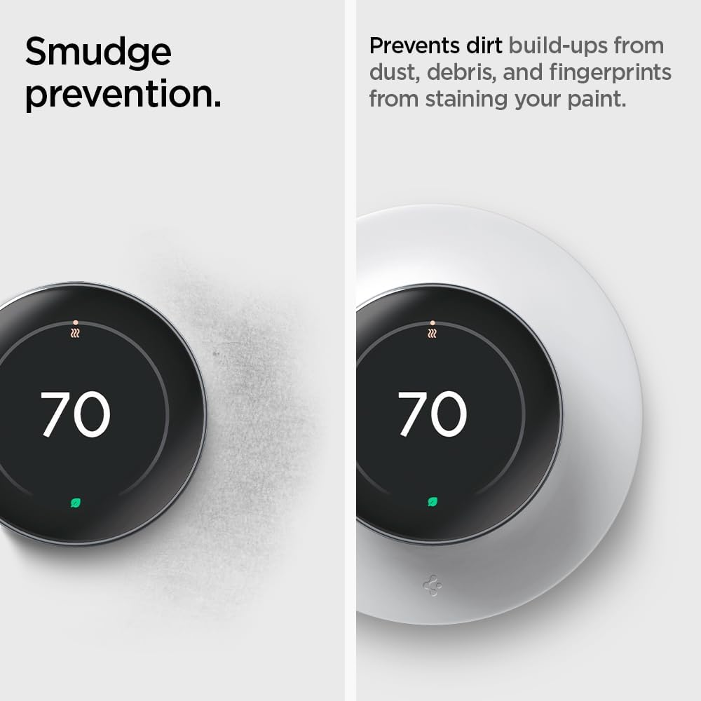 Spigen Wall Plate Designed for New Google Nest Learning Thermostat 4th Generation (2024) Wall Plate - Matte Black