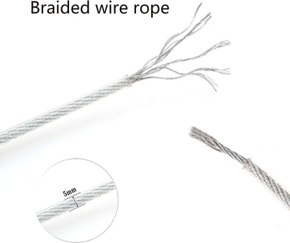 FRAMNG 2 Pack Dog Tie-Out Cable, 10ft Steel Wire Rope for Dogs Up to 80 Pound, Heavy-Duty Dog Runner Tie Out Cable, Dog Lead Line for Yard, Camping, Outside (3 Meter)