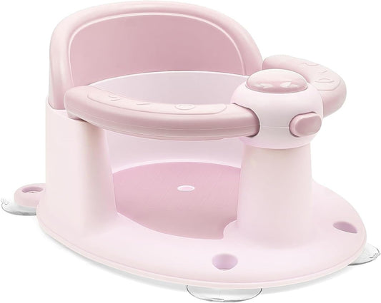 Baby Bath Seat for Babies 6 Months & Up, Non-Slip Infant Toddler Baby Bathtub Bath Seat for Sitting Up, Baby Tub Seat with Suction Cups for Shower (Pink)